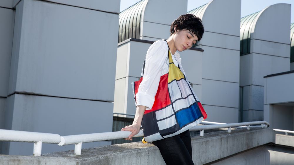 Composition  with Red, Yellow, Blue and Black Recycled