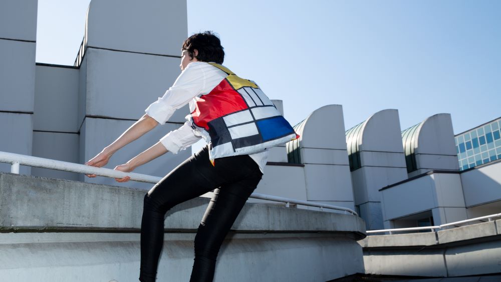 Composition  with Red, Yellow, Blue and Black Recycled