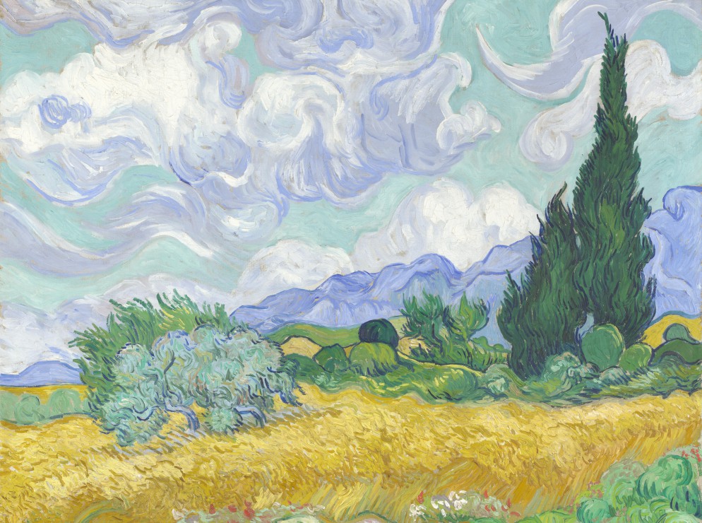 Champ de Blé met Cyprès