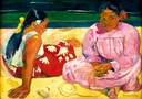 Tahitiaanse vrouwen op het strand