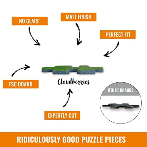 Cloudberries Gradient Puzzle: Cool Jigsaw Puzzle for Grown Ups and Adults (500 Pieces)