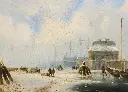 Wintergezicht op haven (detail)