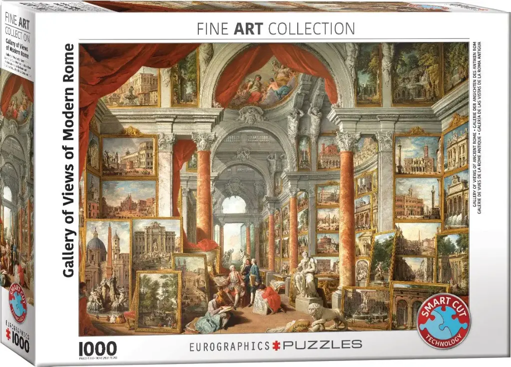 Galerij met uitzicht op het moderne Rome