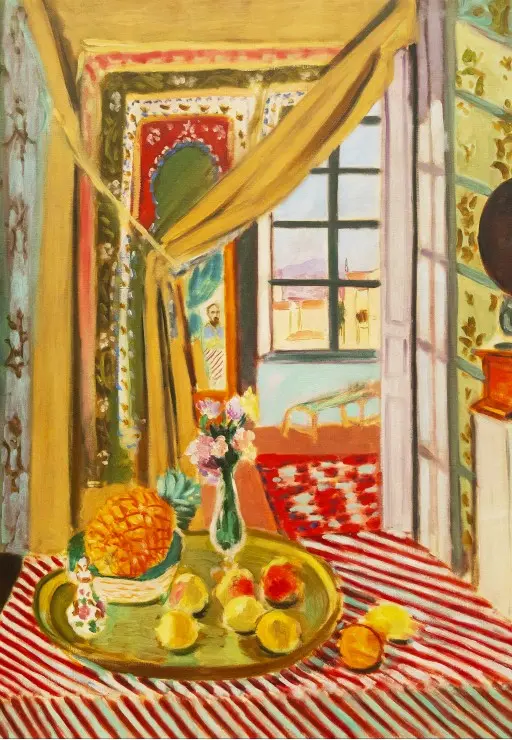 Interieur met fonograaf