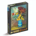 Bloemen in een blauwe vaas