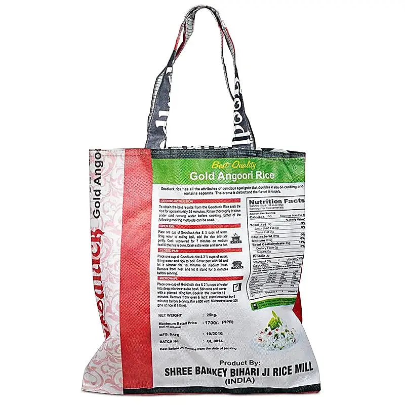 Zak van gerecyclede rijstzakken