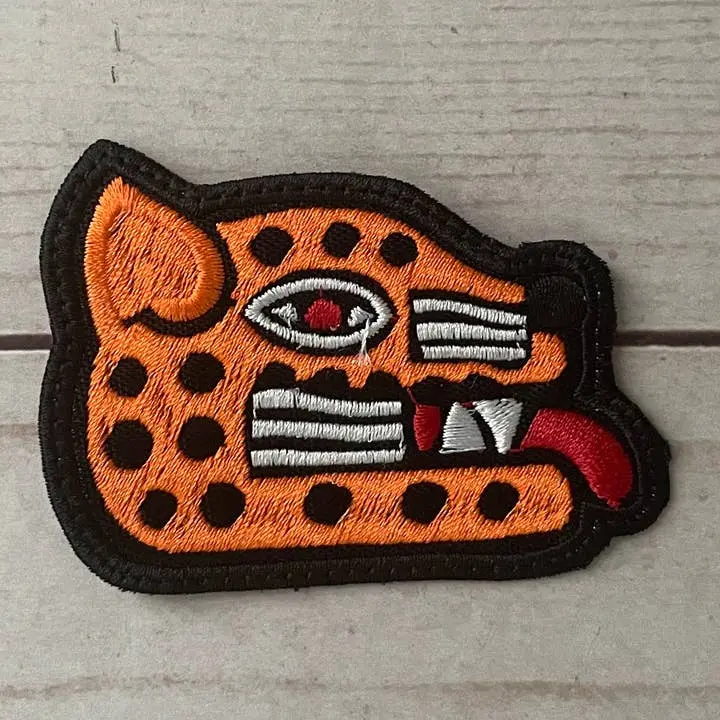 Strijkembleem Oranje Jaguar Balam Mexico