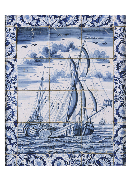 Schip zeilend voor de wind