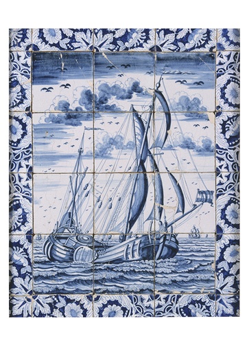 Schip zeilend voor de wind