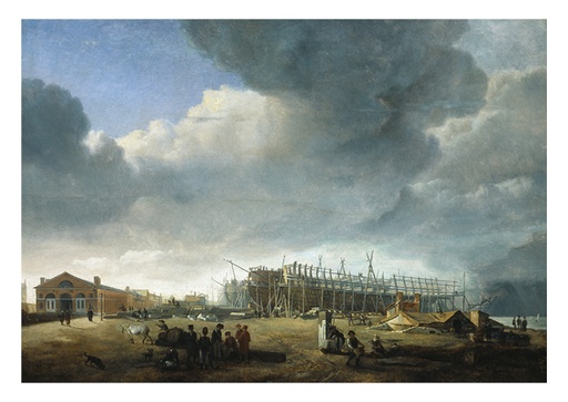 Gezicht op de Keizerlijke scheepswerven te Antwerpen ten tijde van de Franse overheersing