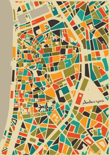 Antwerpen – Mozaïek Stadskaart Autumn