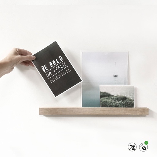 [M-SHELF-30] Houten magnetisch wandplankje