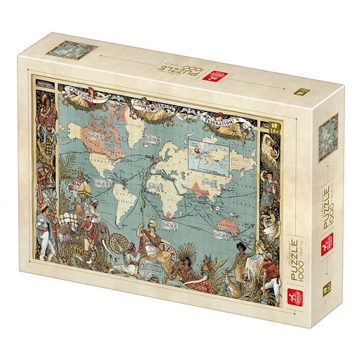 [Deico-spellen 77561] Vintage wereldkaart