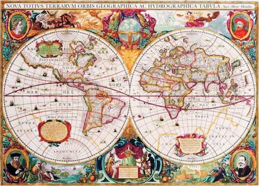 [Gold-Puzzle-60096] Oude wereldkaart