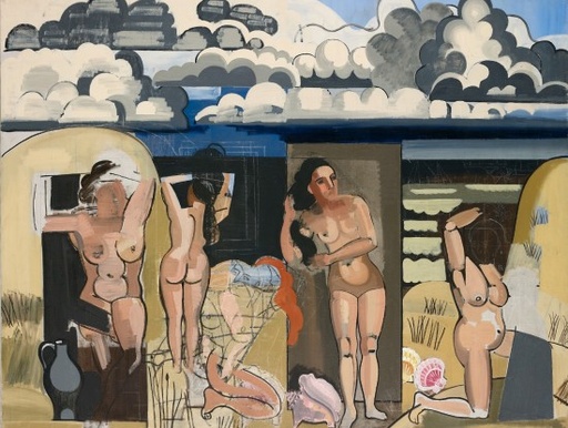 [MAGBAAD] Strandgezicht met baadsters