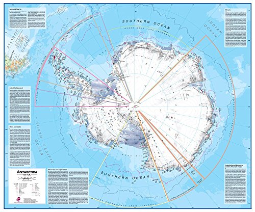 Antarctica gelamineerde wandkaart 1:7 miljoen