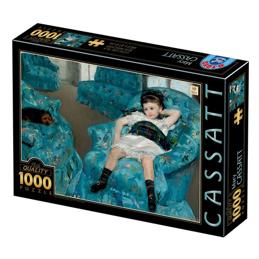 [Dtoys-77387] Klein meisje in een blauwe fauteuil