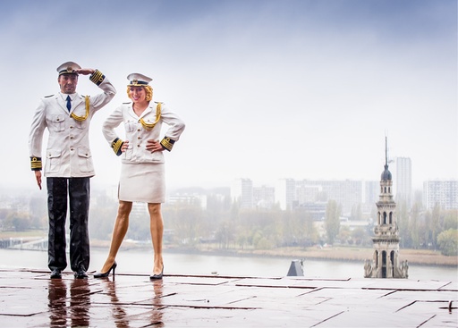 Groetend admiraal koppel