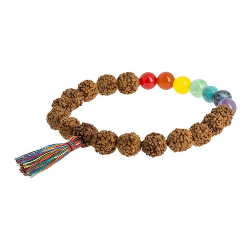 [BI229] Rudraksha 7 Chakra's mala armband