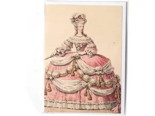 [CACL000407] Dame in een roze-witte jurk