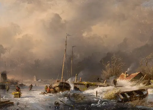 Winterrivierlandschap