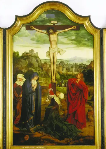 Calvarie met stichterspaar