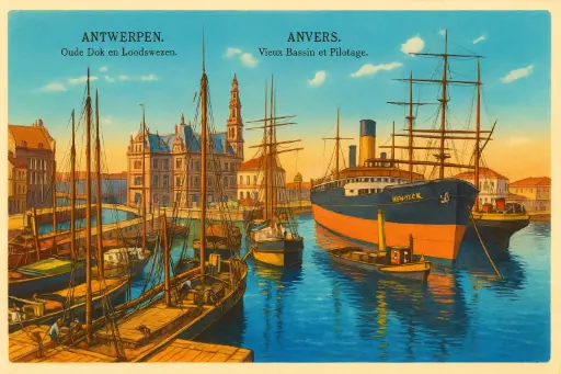 Stoom- en zeilschepen in het Bonapartedok