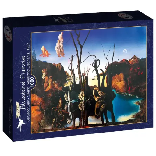 [Art-by-Bluebird-F-60327] Zwanen die olifanten weerspiegelen