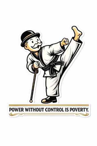 Power without Control is Poverty Sticker