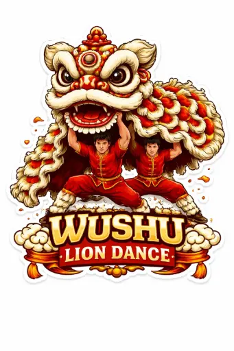 Wushu Lion Dance Sticker