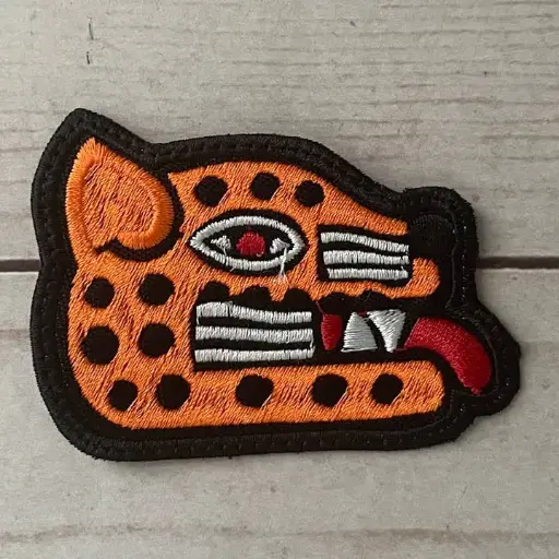 Strijkembleem Oranje Jaguar Balam Mexico
